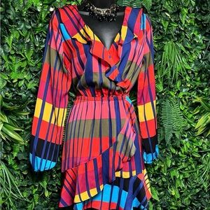 EUC! Express size large colorful striped dress
